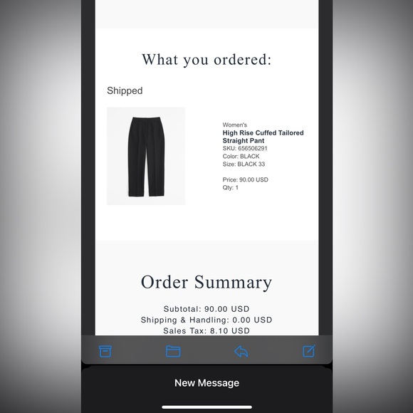 Abercrombie & fitch high rise cuffed tailored straight pant 33/16 - Picture 2 of 7